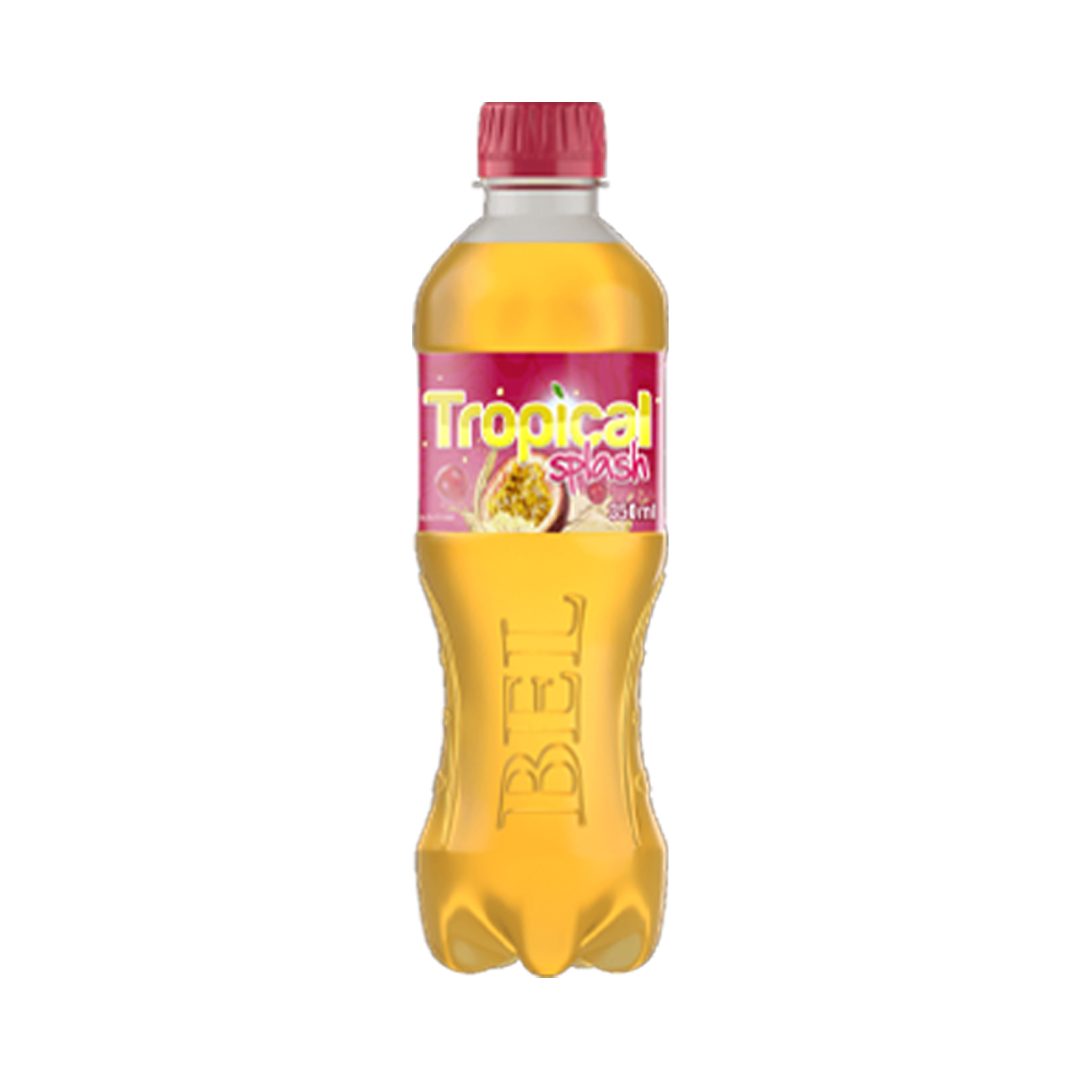 Bel Tropical Splash – 350ml (16 Pack) | Refreshing Passion Fruit Beverage