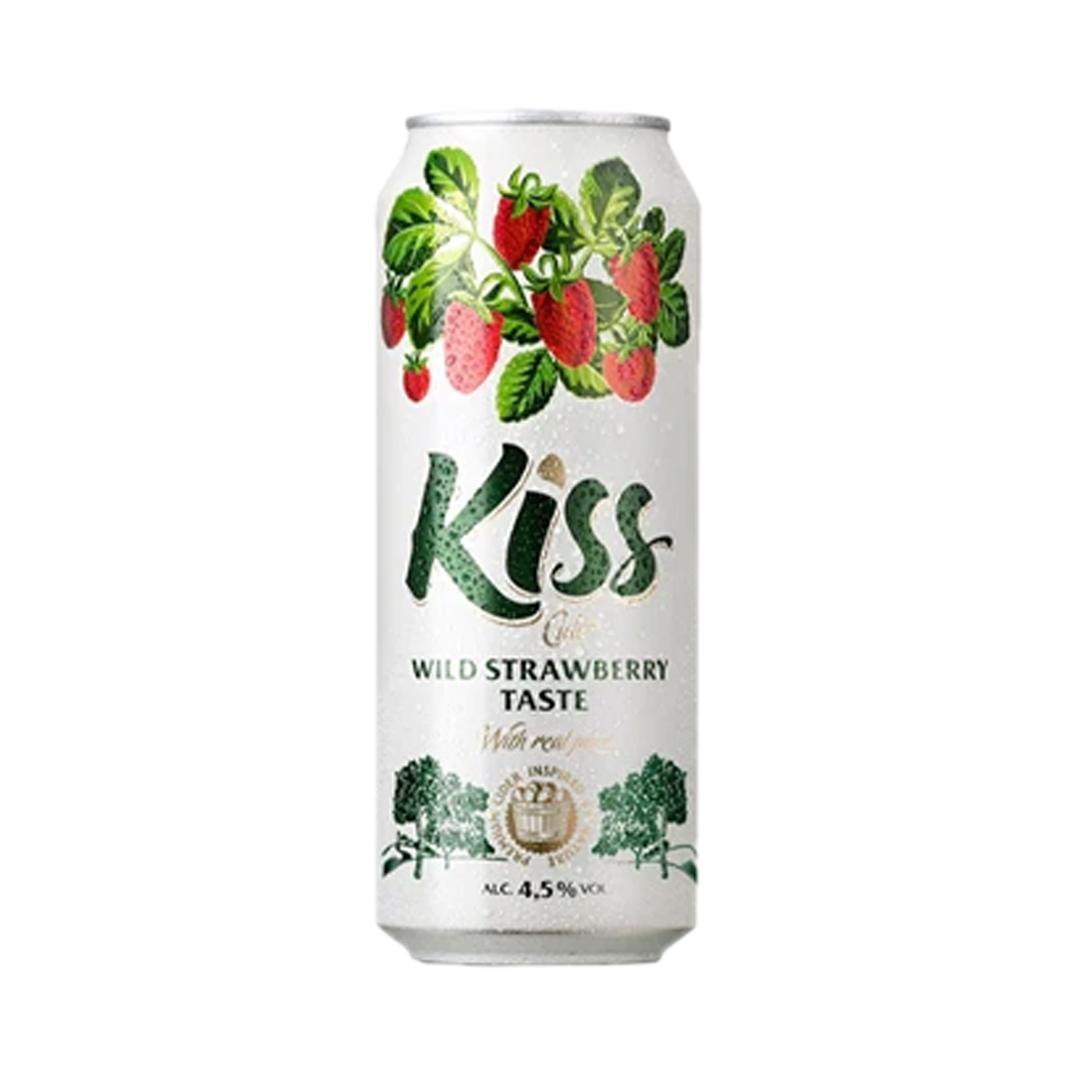 Kiss Cider Strawberry Can – 500ml (24 Pack) | Refreshingly Sweet with Real Strawberry Juice