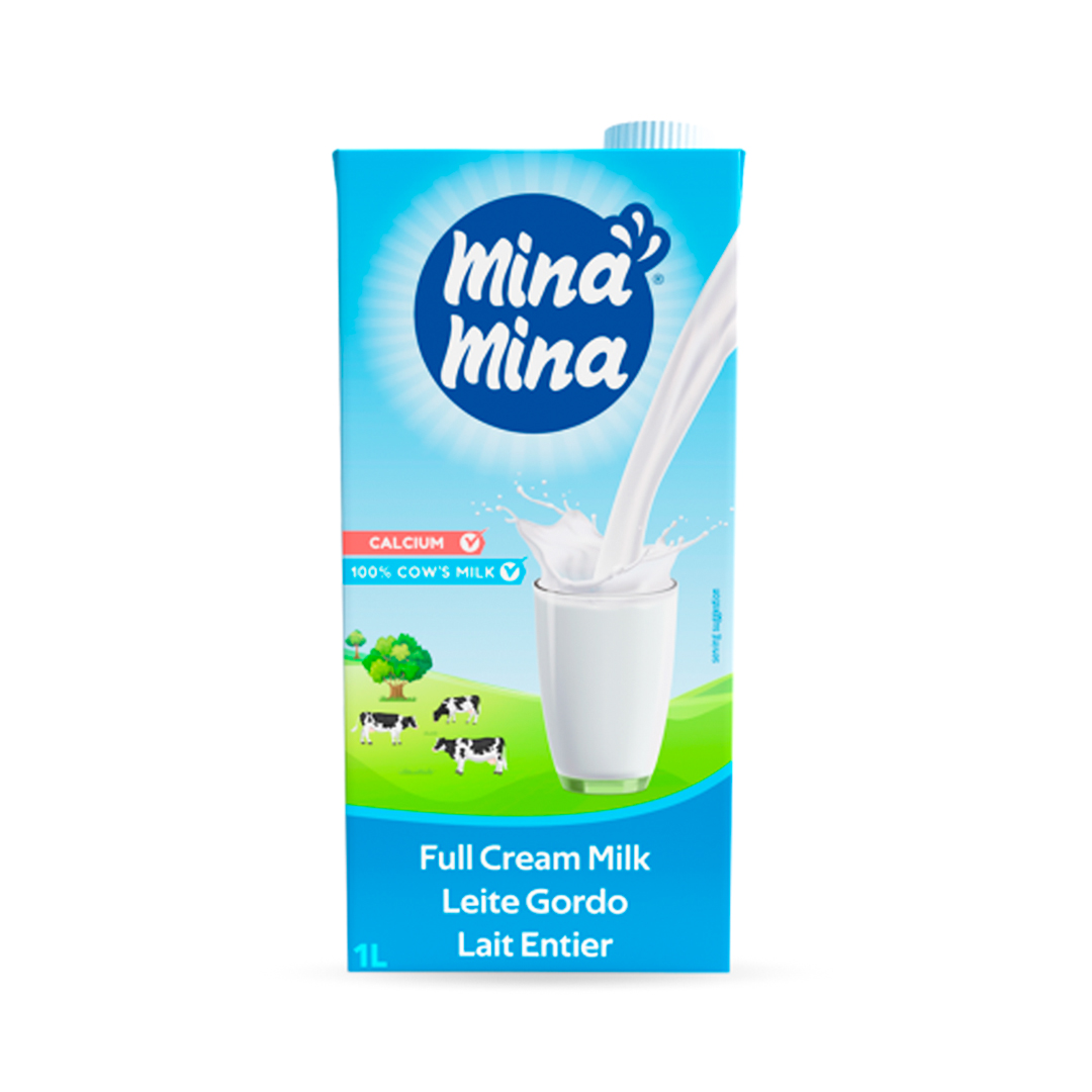 Mina Mina UHT Full Cream Milk – 1L (12 Pack) | Pure, Creamy, and Nutritious Dairy Delight