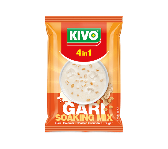 Lesfam - Kivo 4 in 1 Gari Soaking Mix 125g | Convenient Blend of Gari, Sugar, Creamer & Groundnut