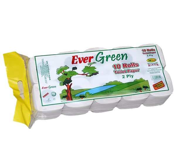 Lesfam – Evergreen Toilet Roll (10 Rolls) | 2-Ply Soft & Absorbent Tissue