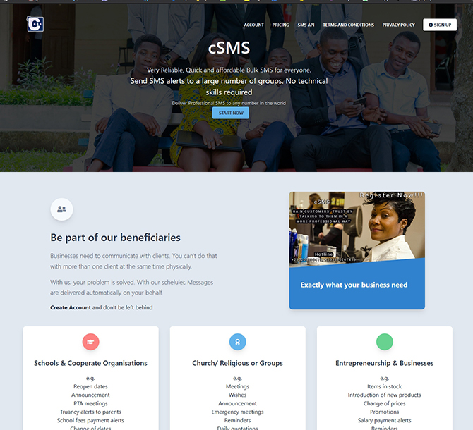 myriad - Web design
