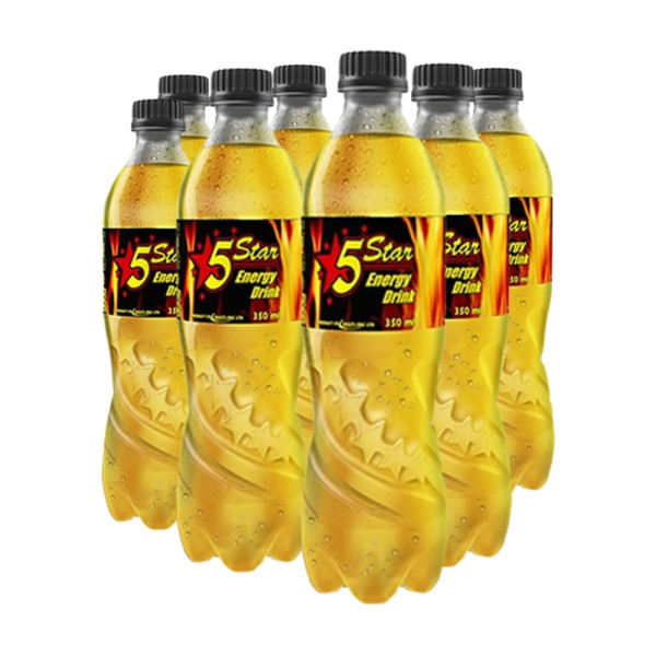 5 Star Energy Drink 350ml (12 Bottles) – Non-Alcoholic Boost with Vitamins & Caffeine
