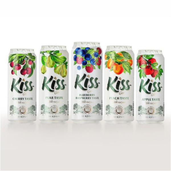 Kiss Cider Juice 500ml (24 Bottles) – Fruity Alcoholic Cider with Bold Cherry Flavor