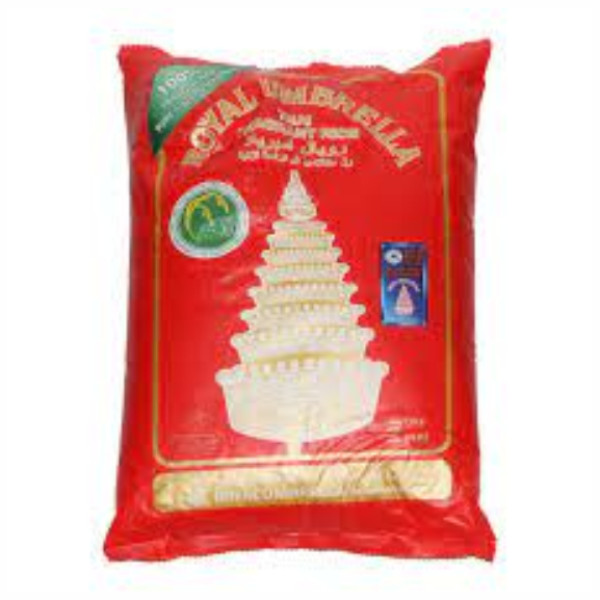 Royal Umbrella Thai Jasmine Rice 25kg (5 x 5kg) – Premium Aromatic Long Grain Rice from Thailand