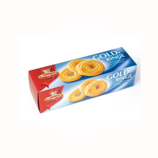 Borggreve Goldringe Shortbread Biscuits 400g – Buttery, Crisp German Cookies for Tea Time & Snacking