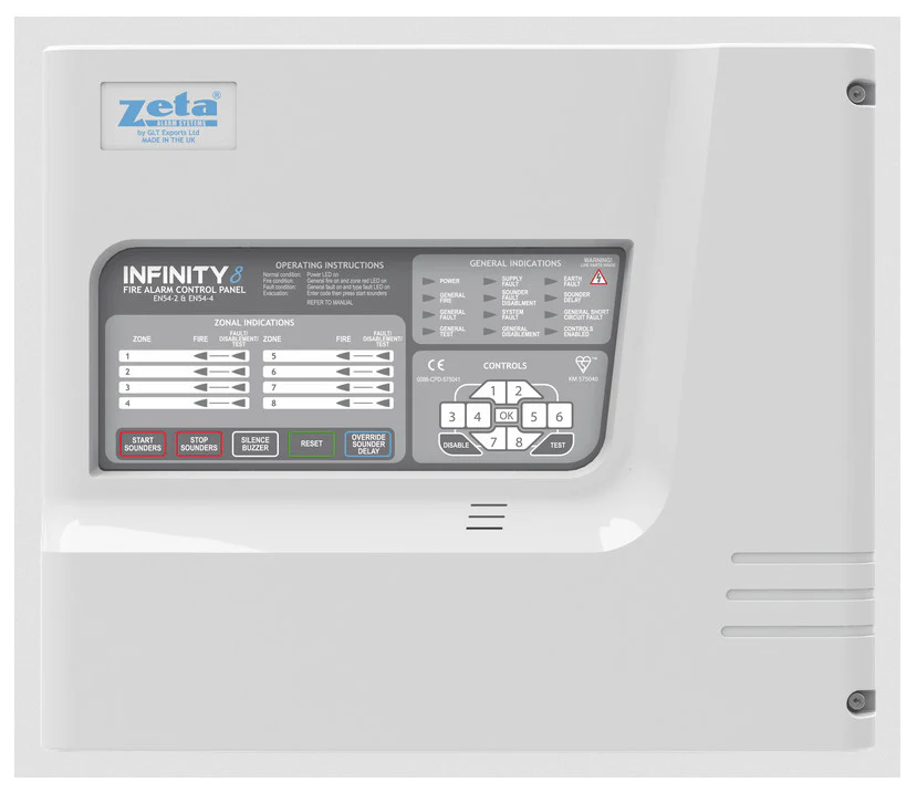 Zeta Infinity-8 Two-Zone Conventional Fire Alarm Panel – Reliable Detection for Small & Medium Spaces
