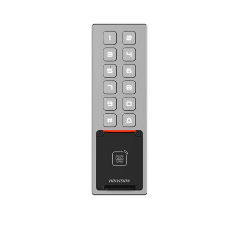 Hikvision Access Control Terminal – DS-K1T805MBFWX | IP65, IK08, Bluetooth, Fingerprint, Card & PIN Authentication for Secure Entry in Ghana