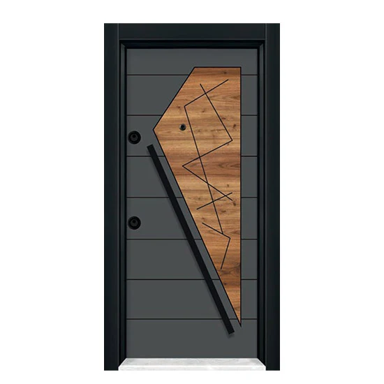 Turkish Security Door – Double Color | Classic Wooden Finish with Mono Lock System & Peephole – Premium Exterior Door in Accra, Ghana