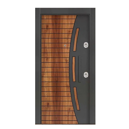 Turkish Security Door – Double Color | 7ft x 3ft Single Door with Mono Lock System & Peephole – Elegant Wooden Finish for Secure Homes in Ghana