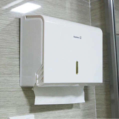 Tissue Paper Dispenser – White | Wall-Mounted Manual Dispenser for Z Fold Paper – 350 Sheet Capacity