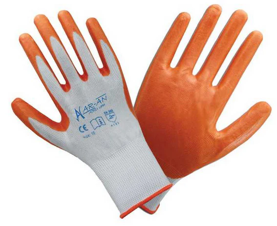 Aran Safety Gloves E10 – Palm Coated | Nitrile Grip Gloves for Mechanical Protection & General Handling