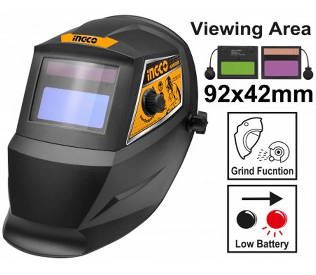 Ingco Auto Darkening Welding Helmet – AHM008 | High-Performance Welding Shield with Variable Shade & Solar Power