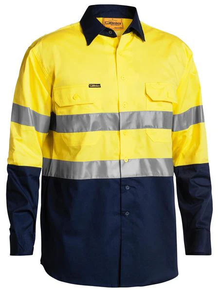 Bisley Taped Hi Vis Cool Lightweight Shirt | Breathable Reflective Safety Shirt for Hot Weather Work