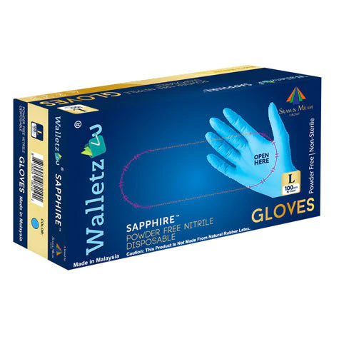 Nitrile Powder Free Gloves – SAPPHIRE™ Premium | Disposable Protective Gloves for Food & Pharmaceutical Use