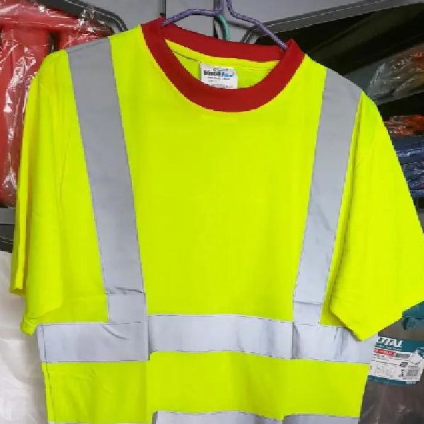 Icobeg Reflective Safety Shirt – High Visibility Round Neck Uniform by Vaultex for Workplace Protection