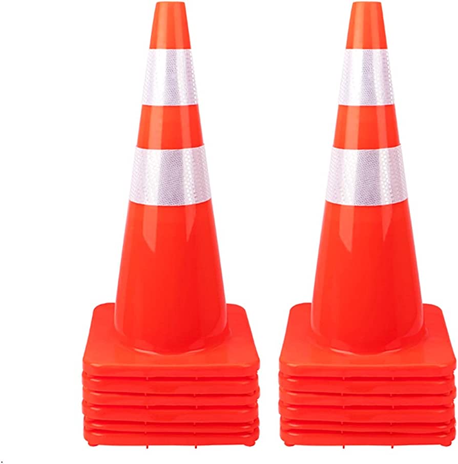 Icobeg Plastic Traffic Cones/Road Cones – Durable and Reflective for Enhanced Safety