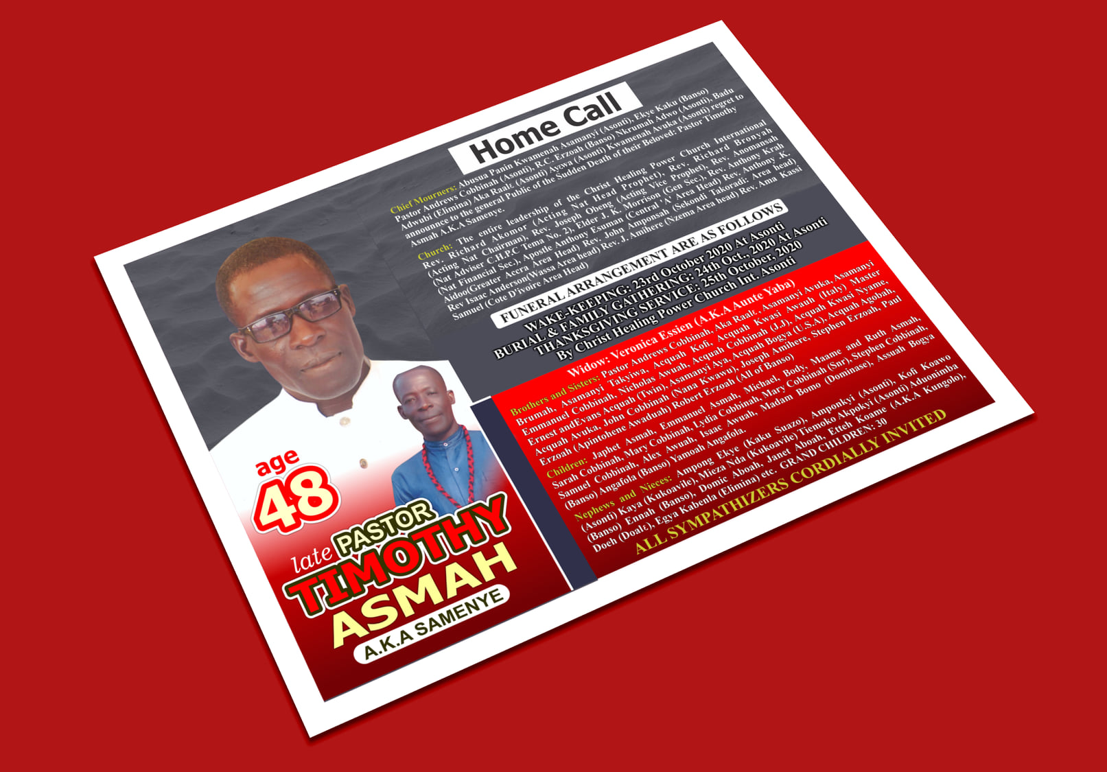 Bigbiney Printing Press | Funeral Posters & Memorial Printing Services