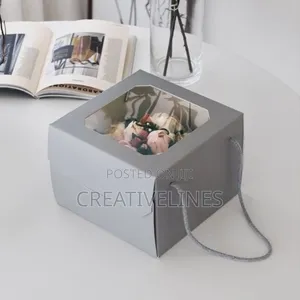 Cubic Cake Box with Rope Handle - Luxury Dessert Packaging