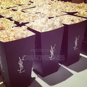 Single Color Printed Popcorn Boxes - Custom Concession Packaging
