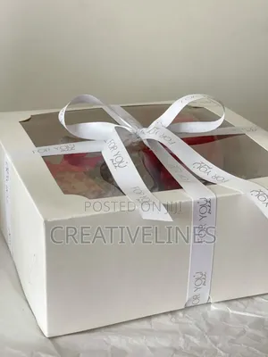White Cake Boxes with Ribbons - Elegant Bakery Packaging