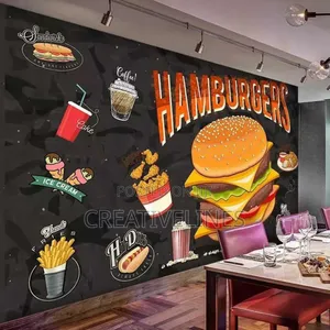 Restaurant Wallpaper Stickers - Large Format Wall Graphics