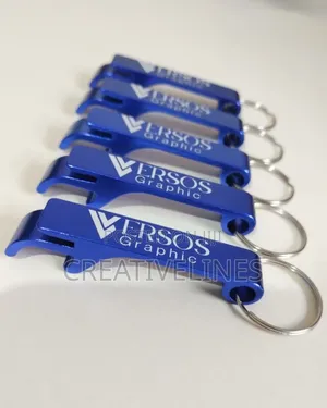 Custom Blue Ring Keyholders - Branded Promotional Keychains