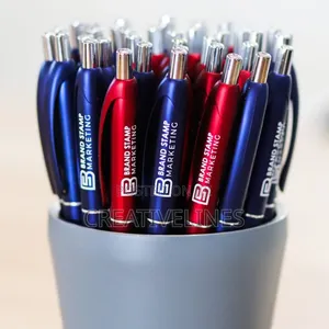 Custom Blue & Red Pens - Dual-Color Branded Ballpoint Pens