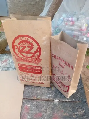 Brown Pizza & Shawarma Bags - Specialty Kraft Carry Bags