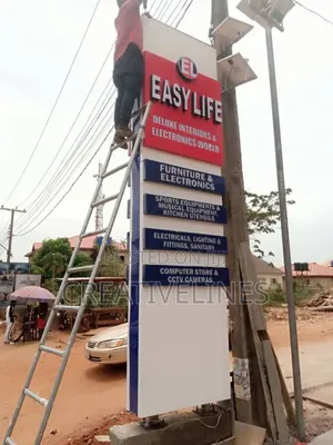 Fabricated Pylon Installation - Freestanding Tower Signage