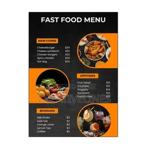 Personalized Food Menus - Custom Designed Restaurant Menus