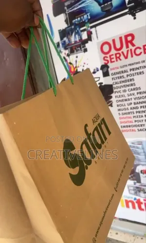 A3 Bag with Green Rope Handle - Large Eco-Friendly Tote