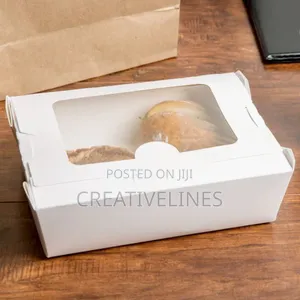Plain White Lunch Boxes with Window - Takeaway Food Packaging