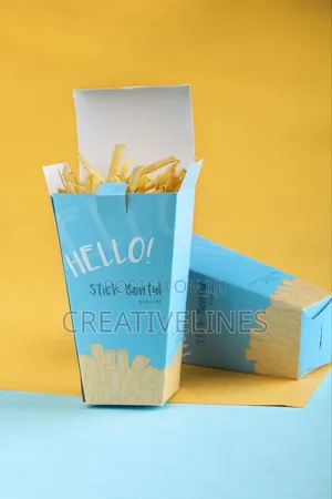 Fast Food Fries Packaging Boxes - Kraft Takeaway Containers