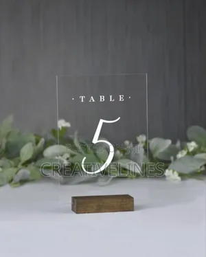 Crystal Table Top Number Stands
