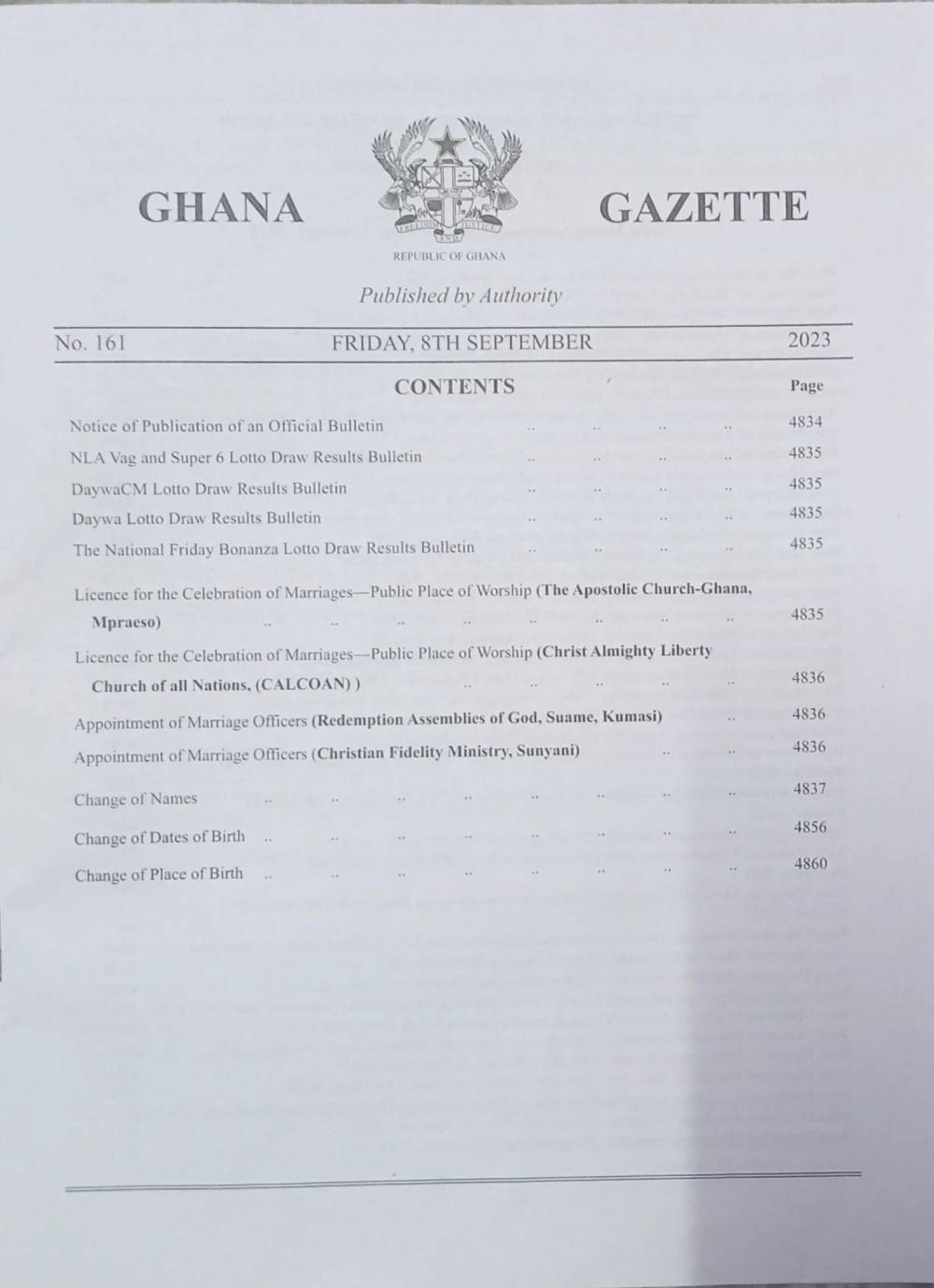 Ghana Gazette (2021) – The Official Record of Government Notices, Legal Declarations, and Public Announcements