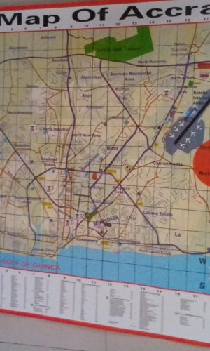 Poster: Map of Accra - Large Detailed Greater Accra Street & Landmark Wall Map