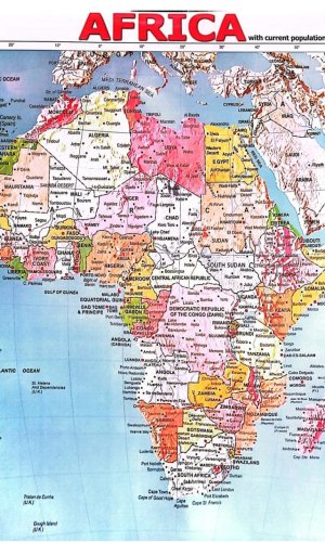 Large Wall Poster: Map of Africa - Detailed Political & Physical Classroom Wall Map