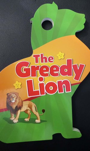 Learn and Play: The Greedy Lion (Board book) - Moral Folktale with Manipulative Pieces