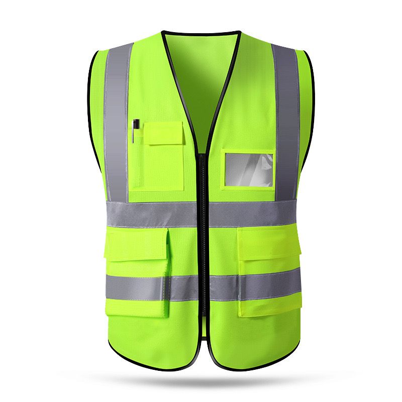 Totech - Lime Green Zipped Reflective Safety Vest