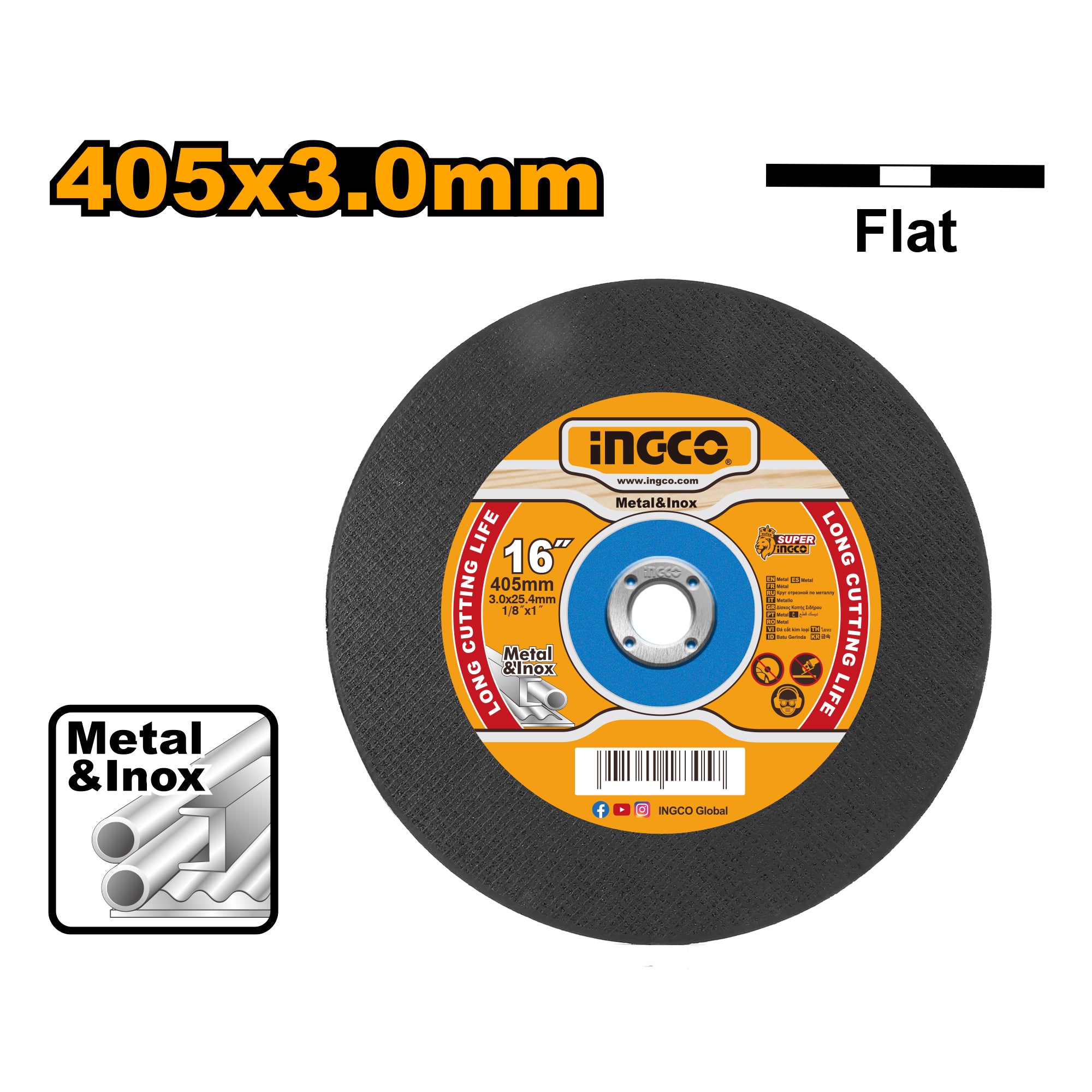 Farmline - Ingco Abrasive Metal Cutting Disc Set 16" – MCD304051