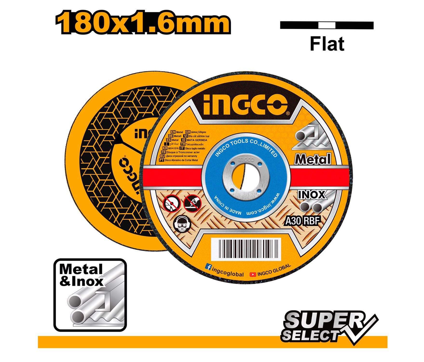 Farmline - Ingco Abrasive INOX Metal Cutting Discs 7" & 9" – MCD161801