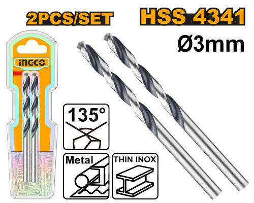 Ingco Power Tools Accessories 4341 HSS Drill Bit 3mm (DBT1200034)