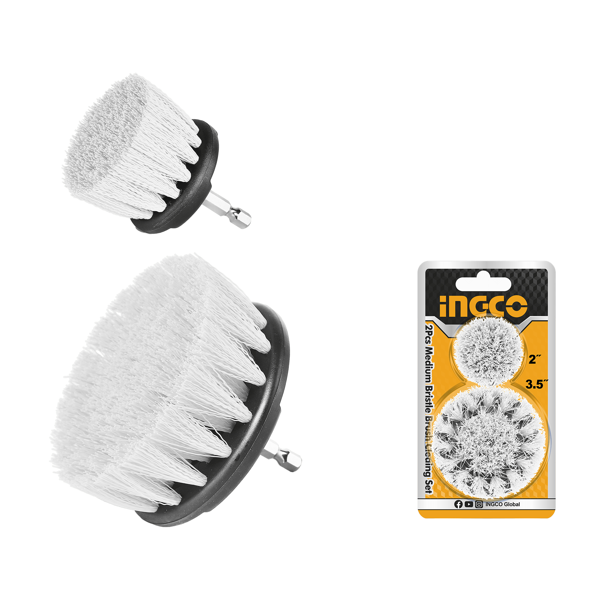 Ingco 2-Pieces Soft Bristle Brush Set – WCBS3235