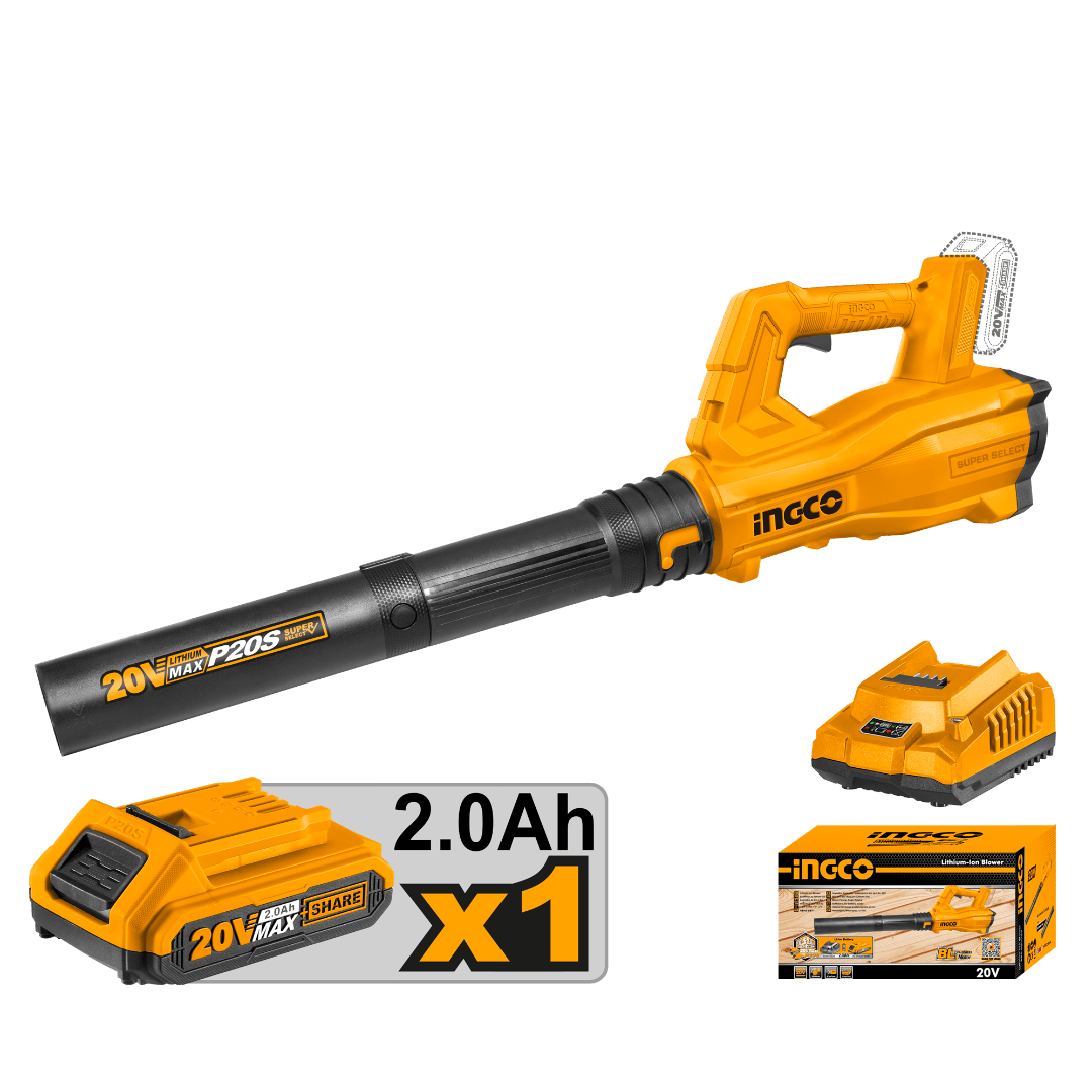 Ingco Lithium-Ion Cordless Brushless Motor Blower with 20V 2.0Ah Battery & Charger – CABLI203235