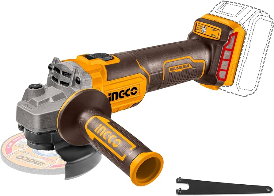Ingco 4.5 in / 115mm Lithium-Ion Cordless Angle Grinder – CAGLI211541
