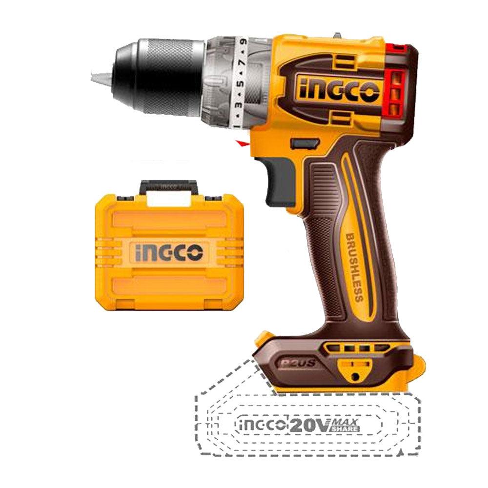 Ingco Lithium-Ion Cordless Hammer Impact Drill with Two 20V 2.0Ah Batteries & Charger – CIDLI20602