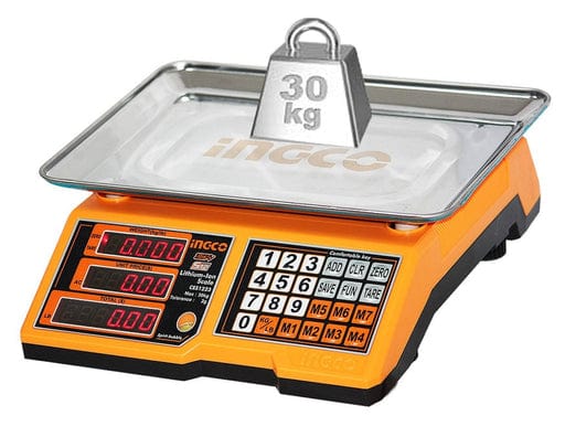 Ingco Cordless 30kg Lithium-Ion Scale with 12V 1.5Ah Battery – CES1301