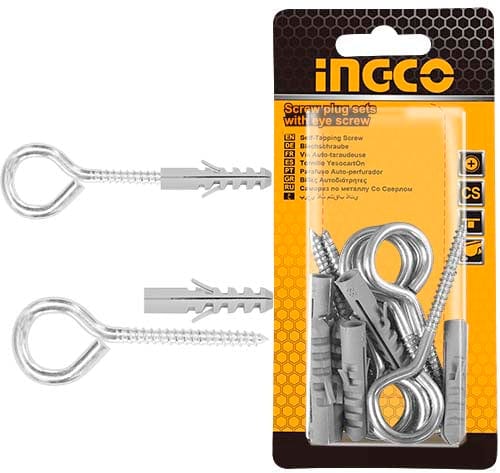 Ingco 6 Pieces Screw Plug Sets With Eye Screw – HWSPK5022
