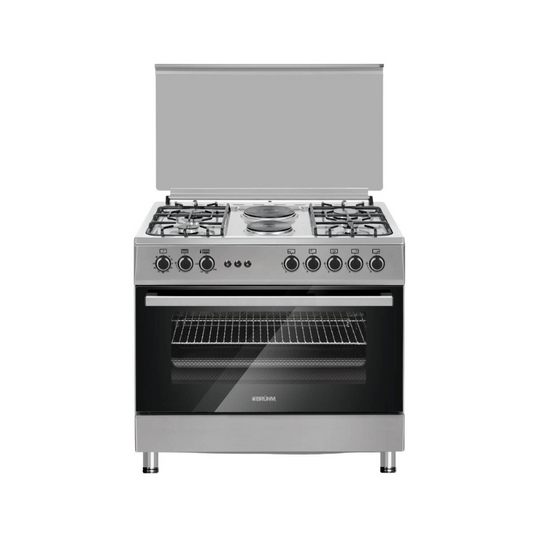 Bruhm 6-Burner Gas Cooker BGC-9642IS – 90x60cm with Oven & Grill (Inox)